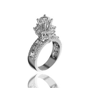 Anillo de Diamante Natural de Vietnam con Oro Sólido de 18K Redondo GIA con Diamante Central de Moissanita de 7.2 mm - Product Image 2