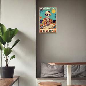 Letrero de aluminio metálico interesante, decoración gótica, emblema vintage, regalo para amantes de la música, 8 x 12 pulgadas - Product Image 6