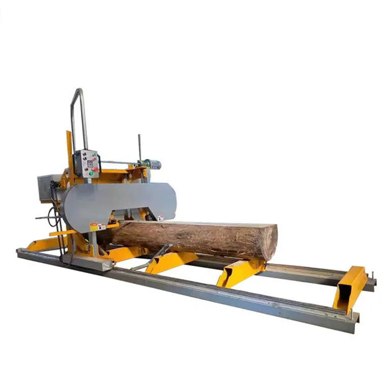 Máquina cortadora de madera, molino de sierra de banda portátil diésel, molino de sierra de banda horizontal