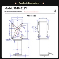Moteur à engrenages à vis sans fin micro DC 5840-31ZY 12V 24V, couple élevé, faible vitesse, moteur électrique autobloquant, boîte de vitesses à angle droit réglable