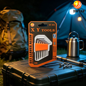 Kit de <span class=keywords><strong>7</strong></span> clés <span class=keywords><strong>Allen</strong></span> en forme de L, en acier forgé CR-V, <span class=keywords><strong>clé</strong></span> hexagonale à embout sphérique, emballage en blister à 3 couches, logo personnalisé - Product Image 1