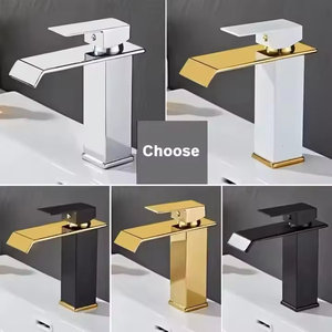 Moderner SUS 304 Edelstahl Wasserfall-Badezimmerhahn Einhand-Waschtischmischer Deckenmontierter Warm- und Kaltwasserhahn - Product Image 5
