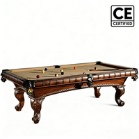 Table de billard classique sur mesure de 7 pieds avec pieds en bois massif, poches en cuir, pour usage domestique, billard et tennis de table, plateau en ardoise