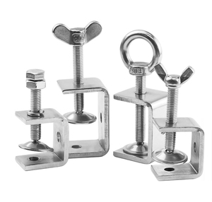 Stainless Steel Suspension <strong>Clamp</strong> <strong>C</strong> Shape Wide Jaw Metric Adjustable for Woodworking Welding Building Household Mount - Product Image 6