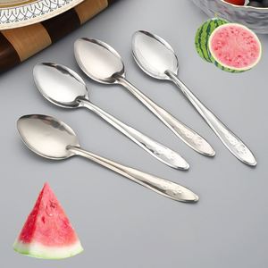 Cuillère ronde en acier inoxydable à motif rose pour dessert glacé, la plus vendue en usine, cuillère à pastèque - Product Image 3