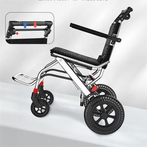 Fauteuil roulant de transport aérien MZU, léger, pliable, petit, uniquement pour personnes âgées, chariot portable pour les voyages, véhicule de transport - Product Image 5