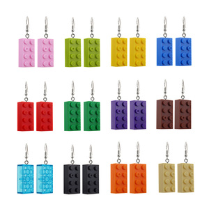 Bông Tai Acrylic Khối Xây Dựng Retro Harajuku Vui Nhộn Thiết Kế Hợp Thời Trang Cho Bé Gái Trang Sức Cá Tính Yêu Thích Bán Buôn - Product Image 2