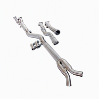 Kit d'amélioration de puissance pour système de tuning automobile : Downpipe d'échappement SS304 2025 à haut débit pour BMW G87 M2 + Résonateur central simple 89MM