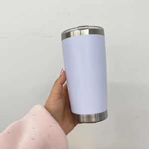 Us Warehouse 20Oz Powder Coated Leakproof Mug Laser Engraved 20 Oz Colorful Tumbler Suitable for Ice <b>Drinks</b> and <b>Hot</b> Beverage - Product Image 3
