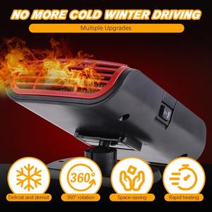 سخان سيارة محمول ، مدفأة سيارة جديدة 2 في 1 ، مدفأة إزالة الجليد ، مروحة تبريد وتدفئة سريعة ، 12 فولت ، وات - Product Image 2