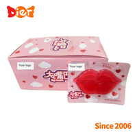 Vente en gros de bonbons Marque privée personnalisée 3D Sweet Sexy Big Lip Shape Gummy Soft Candy Fraise Saveur Halal Bonbons et bonbons ODM