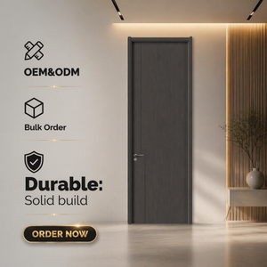 <span class=keywords><strong>Porte</strong></span> intérieure en bois massif composite, écologique, design minimaliste, insonorisée, ouverture manuelle, finition de luxe léger, pour chambre à coucher - Product Image 1