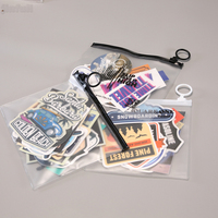 Pvc plastique Ziplock petite Mini pochette noire givrée avec logo pour accessoires bagues autocollants emballage sac à fermeture éclair