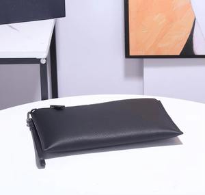 Drioshipping 2025 Sac à main de luxe pour hommes en cuir véritable noir avec pochette carrée Vintage Fashion Envelope Wallet Zipper Closure Canvas - Product Image 3