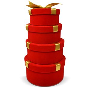Cajas de Regalo Navideñas Portátiles, Impermeables, de Alta Gama, con Recubrimiento UV, Brillantes, de Terciopelo Rojo, con Lazo Dorado, Tapas Apilables, Decorativas para las Fiestas - Product Image 4