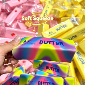 Juguete antiestrés de mantequilla súper suave, juguete sensorial húmedo para apretar, juguete de chocolate con forma de barra de mantequilla - Product Image 3