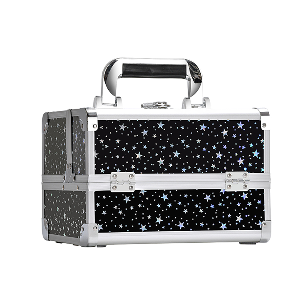 Boîte double ouverte noire à motif d'étoiles