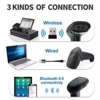 Scanner de codes à barres Xincode 1D pistolet à balayage sans fil portable lecteur de codes à barres 2D balayage de Code QR USB pour magasin Scanner à poignée Bluetooth