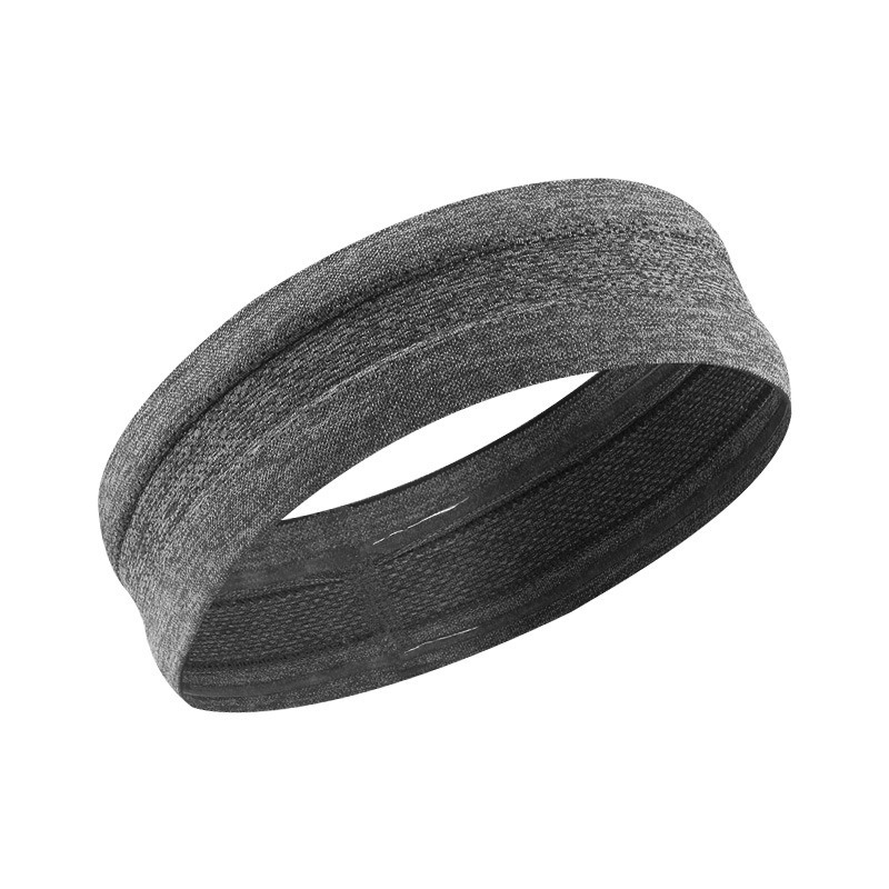 Bandeau double épaisseur en maille épaisse, gris foncé.