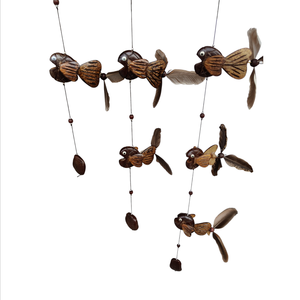 Campana de viento con forma de animal, campana de viento de cáscara de coco, material 100% natural hecho en Tailandia - Product Image 5