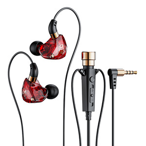 KT-02专业入耳式监视器3.5毫米低音有线耳机麦克风开关，适用于苹果用户直播HIFI 1DD，适用于体育游戏 - Product Image 2