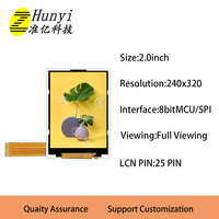 Layar LCD TFT 2.0 inci 240x320 IPS dengan 4 kawat SPI/8-bit MCU dan sudut pandang penuh modul Lcd Tft ODM/OEM LCD 2 inci