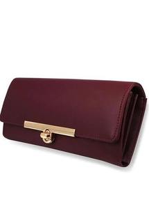 Portefeuille élégant en cuir pour femmes, portefeuille long élégant avec fermeture métallique, sac à main durable de qualité supérieure pour un usage quotidien - Product Image 2