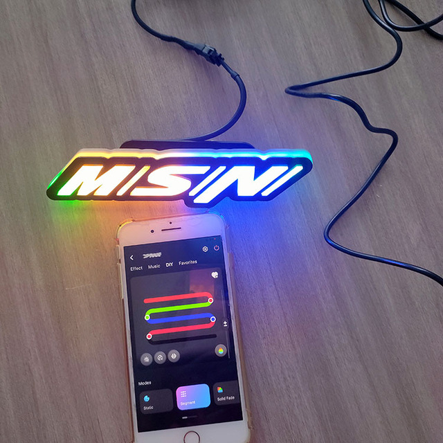 Custom Glow Logo Car Front Grille Badge Emblem Flow RGB LED Car Bumper Light Car Accessories Emblem