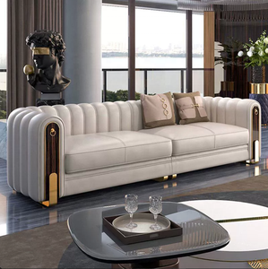 <span class=keywords><strong>Canapé</strong></span> en cuir italien haut de gamme pour salon, style luxe léger, maintenant un ensemble de meubles de salon en cuir de haute qualité et luxueux - Product Image 4