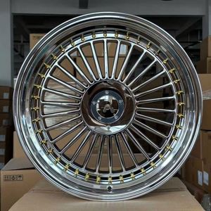 Nuevas llantas de aleación de aluminio Multik Spokes Deep Dish de 25 mm con acabado cromado de 19 pulgadas, ajuste escalonado para Mercedes y Audi - Product Image 2