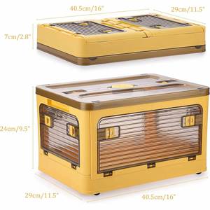 Transparent Household Organizer <b>Bins</b> Front Opening <b>Large</b> Plastic Storage Tubs Clothes Food Beddings Home Tools Storage Handles - Product Image 2