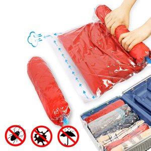 Sacs de compression manuels N-Travel Essential, pas de pompe à <span class=keywords><strong>vide</strong></span> nécessaire, sacs de rangement et organisateurs de bagages (transparents) - Product Image 1