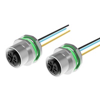 Connecteur M12 D Code 4 broches femelle à montage sur panneau avec câble pré-câblé pour Profinet Ethernet