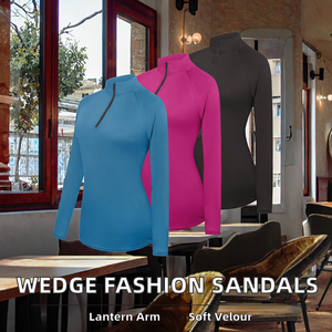 Wedge Fashion Comfortable Velour <b>Stand</b> Collar Sweet Style Sandals - Product Image 2