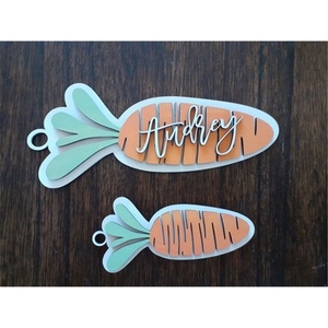 Étiquette de panier de Pâques personnalisée découpée au <span class=keywords><strong>laser</strong></span>, ornement de Pâques, étiquette de carotte 3D, décoration de Pâques, étiquette cadeau - Product Image 6