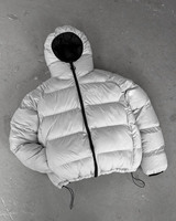 Vestes matelassées réversibles thermiques en gros OEM pour hommes, fermeture éclair, surdimensionnées, coupe-vent d'hiver, doudounes pour homme