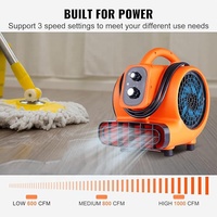 Sèche-tapis électrique 1/4 HP 1000 CFM à faible bruit, souffleur et déplaceur d'air portable pour usage domestique, commercial et automobile