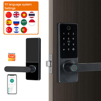 Serrures de porte intelligentes de sécurité de haute qualité Tuya TTlock Poignée électronique Wifi Verrouillage par empreinte digitale et mot de passe pour appartement Hôtel