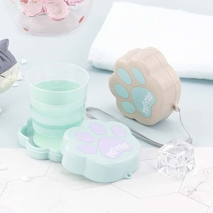 Cute Cat Paw Retractable Folding <b>Cup</b> Creative Cartoon Leak-Proof <b>Reusable</b> Eco-Friendly Plastic <b>Cup</b> Portable Travel <b>Cup</b> - Product Image 2