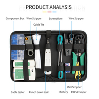 Kit d'outils de réparation Ethernet pince à dénuder en acier au carbone testeur de câbles réseau Rj45 outil de sertissage OEM personnalisable