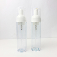 Botol Pompa Busa Sampo Bulu Mata Bulat PET 200ml Isi Ulang, Botol Kosong untuk Sabun Cair, Mousse Pembersih, Dispenser Kosmetik