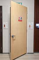 Porte coupe-feu en acier homologuée UL, résistance au feu 20 minutes, porte d'hôtel à une seule feuille en acier avec cadre assorti