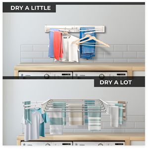 Séchoir à linge mural pliable, gain de place, étagères à serviettes dépliables, séchoir à linge - Product Image 5