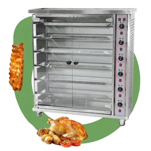 Industrie Edelstahl Bbq 9 Rod Rotis serie Maschine Wenzhou Porc Chicken Roaster Rotti serie Gasofen