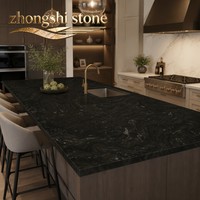 Granite noir universel importé de qualité supérieure, également appelé Granite noir cosmique / Granite noir titane, roche ignée naturelle rare