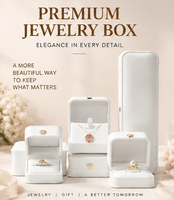 Boîte à bijoux en cuir PU blanc léger et écologique, design couronne, logo personnalisé, vente chaude