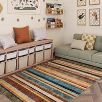 Tapis de salon en cachemire imprimé avec un motif géométrique persan, absorbant et antidérapant
