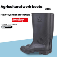 Bottes de pluie en PVC robustes, bottes de travail imperméables à tige haute avec semelle antidérapante pour la protection des pieds dans la construction et l'agriculture