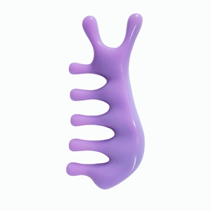 Peigne de massage du cuir chevelu en résine violet lavande tendance pour le soulagement du stress et la relaxation - Product Image 1
