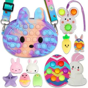 Fidget Toy Set per ragazze, cestino di Pasqua imbottito con borsa a tracolla Pop Fidget